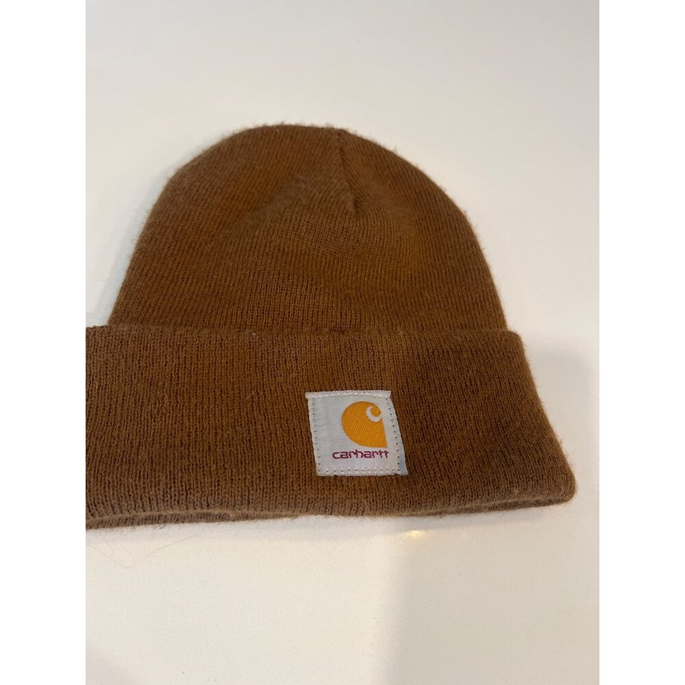 Carhartt Acrylic Watch Hat Beanie In Brown With Logo Patch - Picture 2 of 6